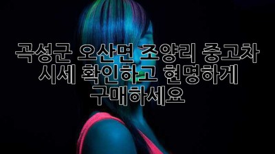 곡성군 오산면 조양리 중고차 시세 확인하고 현명하게 구매하세요!