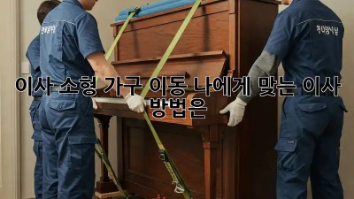 이사 소형 가구 이동: 나에게 맞는 이사 방법은?