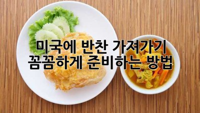 미국에 반찬 가져가기: 꼼꼼하게 준비하는 방법